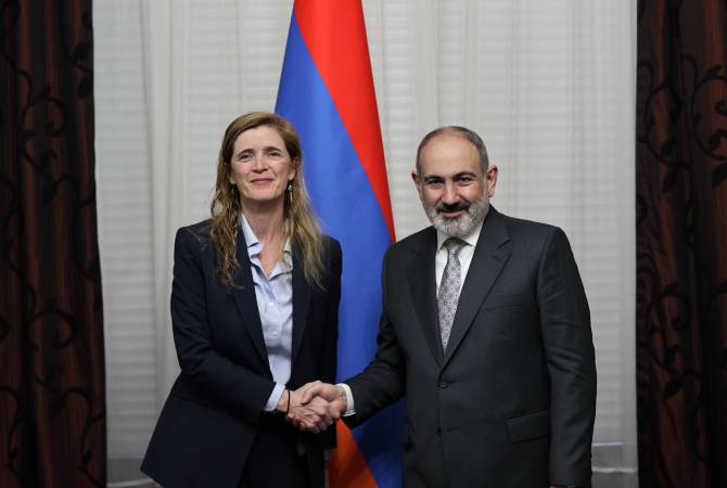 Nikol Pashinyan holds meeting with USAID Director Samantha Power in Brussels