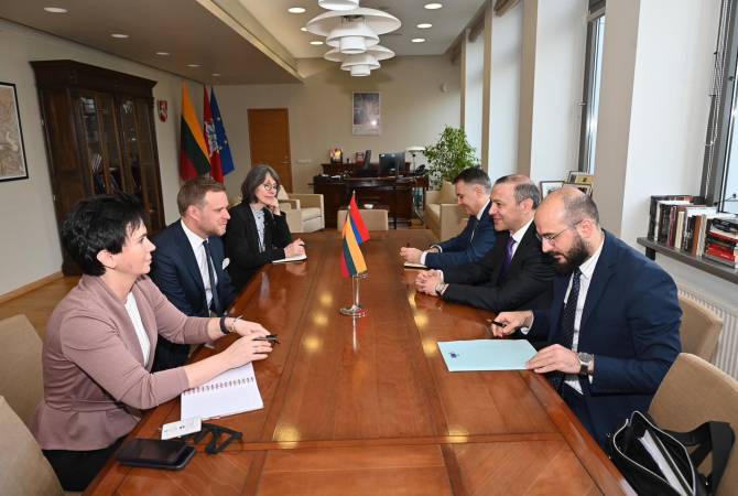 Секретарь Совета безопасности Армении встретился с министром иностранных дел 
Литвы