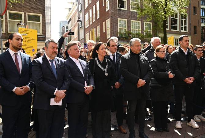 Commemoration ceremony held in Amsterdam near the memorial dedicated to the victims 
of the Armenian Genocide 