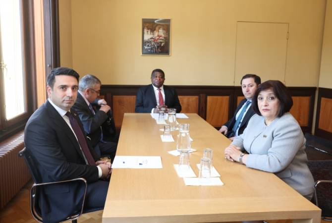 A meeting is scheduled between Alen Simonyan and Sahiba Gafarova in Geneva