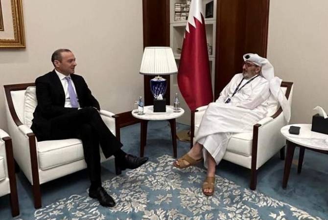 أمين مجلس الأمن الأرميني أرمين كريكوريان يلتقي مستشار الأمن القومي لأمير قطر محمد بن 
أحمد المسند في الدوحة