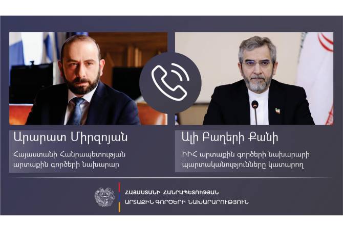 Entretien téléphonique entre Ararat Mirzoyan et le ministre iranien des Affaires étrangères 
par interim

