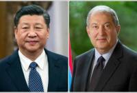رئيس أرمينيا أرمين سركيسيان يبعث رسالة تهنئة لرئيس الصين شي جين بينغ بالذكرى إعلان جمهورية الصين 