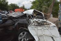 4 dead as civilian car, Russian peacekeeping unit’s SUV crash in Artsakh