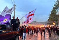 Tiflis'te Ermeni Soykırımı Meşaleli Yürüyüşü gerçekleştirildi