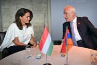 ՀՀ և Հունգարիայի նախագահները քննարկել են հարաբերությունների խթանման 
հնարավորություններն ու ուղիները