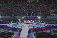 Le Président Vahagn Khatchatourian assiste à la cérémonie d'ouverture des Jeux 
olympiques spéciaux à Berlin