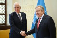 Le président présente à António Guterres les menaces causées par le blocage illégal du 
corridor de Latchine  