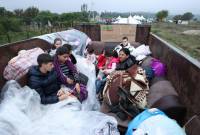 À 17 heures, 6 650 personnes déplacées étaient entrées en Arménie en provenance du 
Haut-Karabakh 
