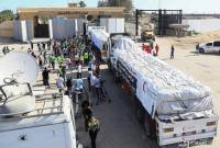 بیش از 80 کامیون حامل کمک های بشردوستانه به نوار غزه تحویل داده شده است