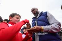 Nicolas Anelka and FFA President discuss the prospects for building football academy in 
Armenia
