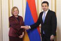 Alen Simonyan receives Regional Director for Eurasia at National Democratic Institute Eva 
Busza