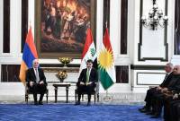 الرئيس الأرمني فاهاكن خاتشاتوريان يلتقي بإربيل رئيس إقليم كردستان العراق نيجيرفان بارزاني 
