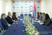 ممثلو مكتب المدافع عن حقوق الإنسان بأرمينيا يقدمون لوفد كندي حكومي ملف حماية حقوق 
النازحين قسراً من ناغورنو كاراباغ