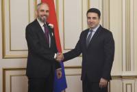Speaker Alen Simonyan receives Ambassador of the Czech Republic to Armenia 