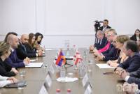 نائب رئيس البرلمان الأرمني يستقبل الوفد برئاسة رئيس لجنة الثقافة بالبرلمان الجورجي