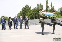 The delegation led by Claude Wiseler visit Tsitsernakaberd memorial complex