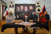 یادداشت تسلیت رئیس‌جمهور  ارمنستان در دفتریادبود تسلیت سفارت ایران 
