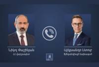 Conversación telefónica entre el primer ministro de Armenia y el presidente de Finlandia
