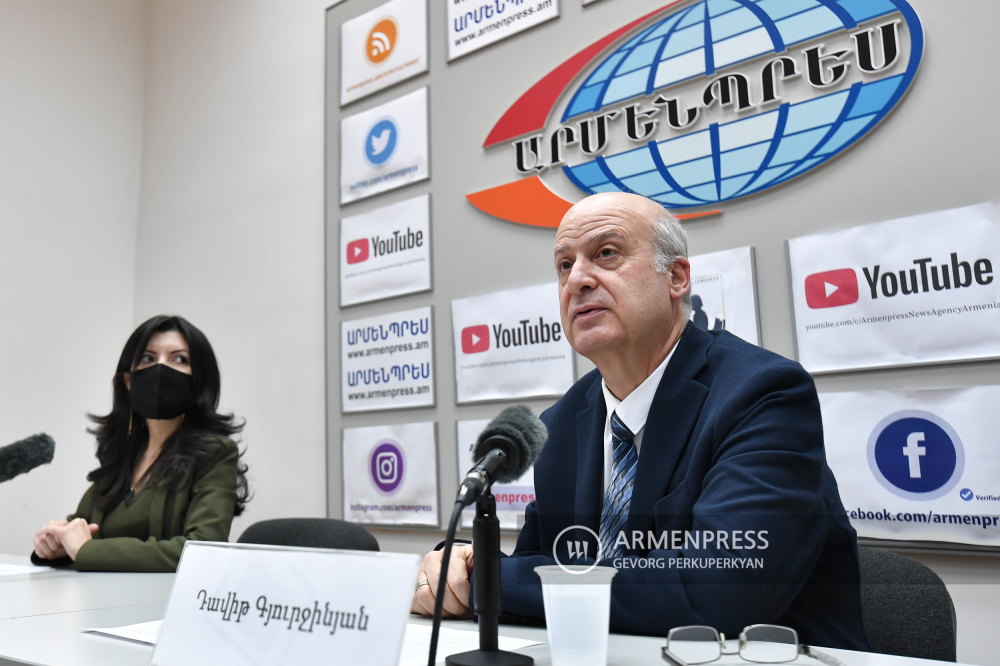 Press conference of Chairman of Language Committee Davit Gyurjyan