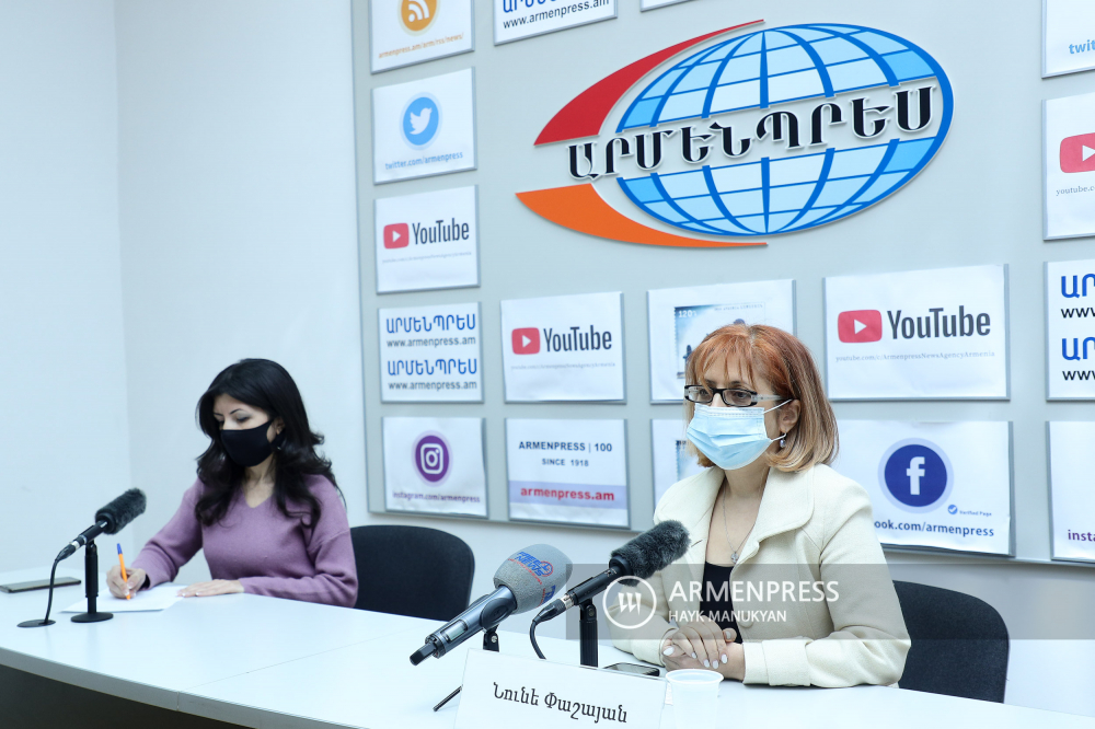 Press conference of Nune Pashayan, head of department of  maternity and child healthcare at ministry of health