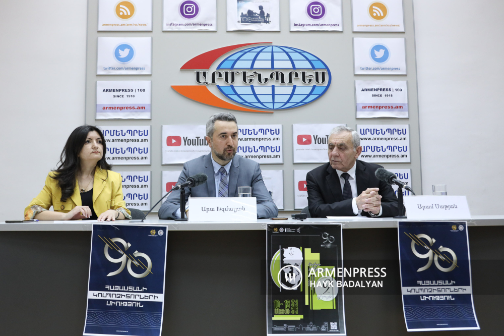 Press conference of Deputy Minister of Culture Ara Khzmalyan and President of Union of Composers of Armenia Aram Satyan