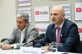 Press conference of Artur Nikoyan, Head of the Department of 
Phytosanitary of the Food Safety Inspection Agency and Artur 
Petrosyan, Head of the Department of Phytosanitary of the 
Food Safety Division at the Ministry of Economy 