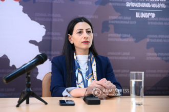 Ermenistan Ombudsmanı Anahit Minasyan'ın Alaverdi'deki 
basın toplantısı