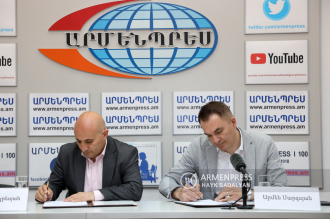 A cooperation agreement signed between the Armenian 
Federation of Tourism and the National Center 
of Folk Music and Dance