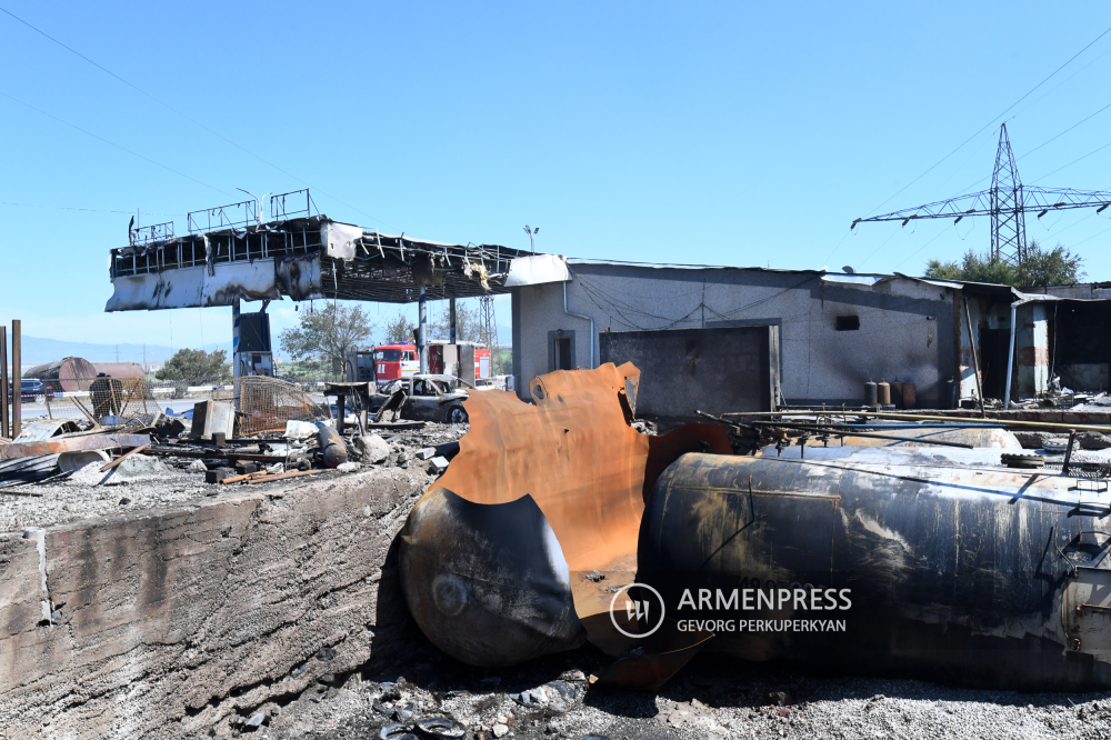 جزئیاتی از انفجار پمپ بنزین در جاده ایروان - سوان
