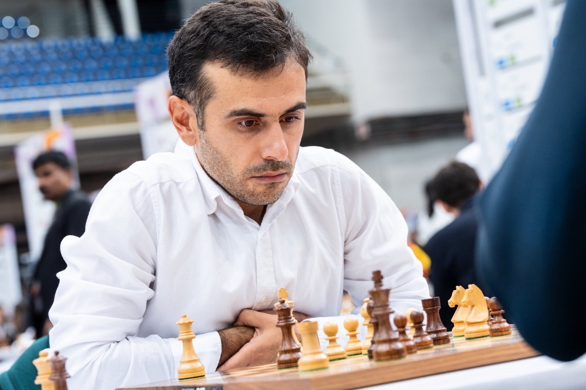 The men’s chess team of Armenia lost to Hungary in the 8th round of the Olympiad