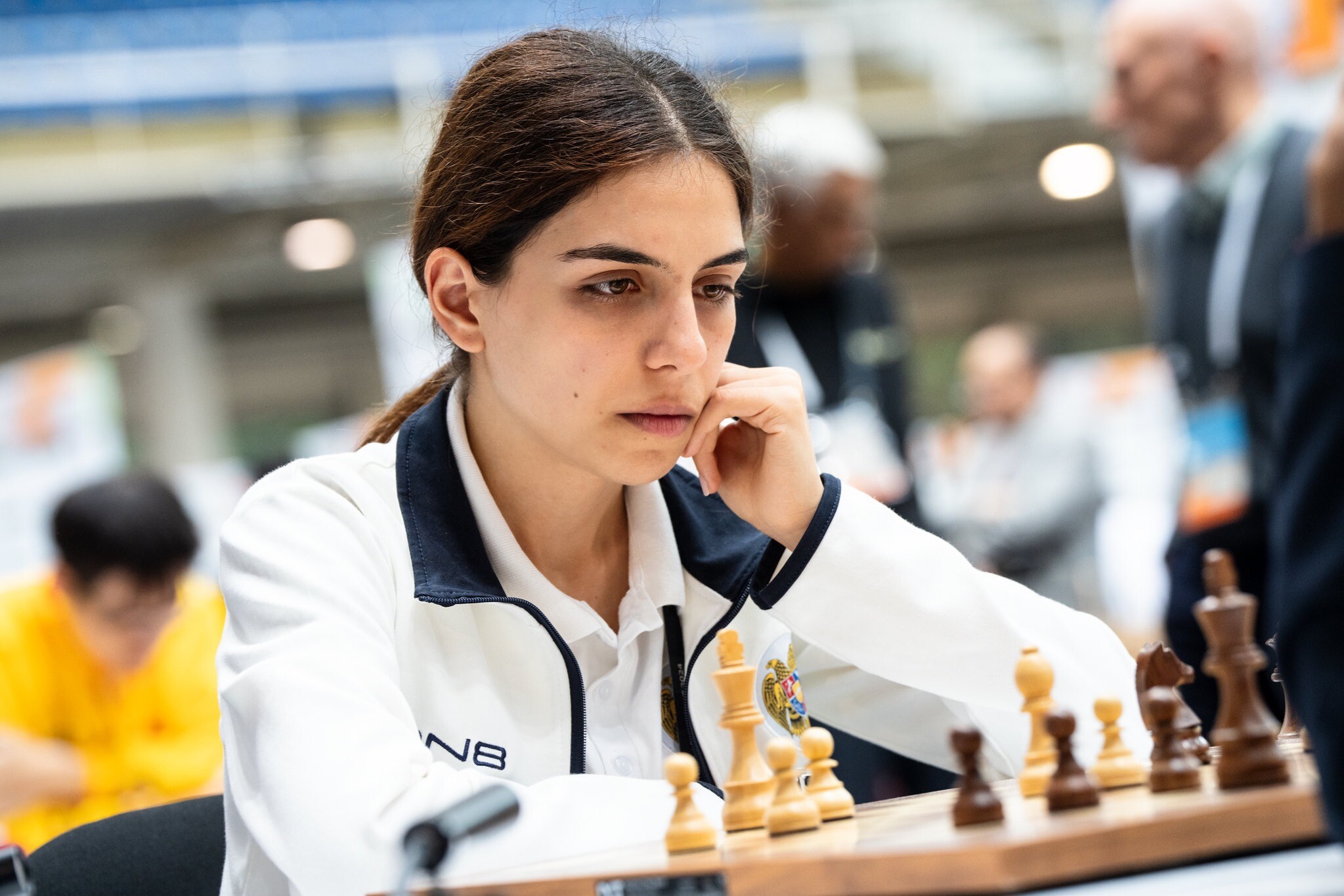 The women’s chess team ended the round against Ukraine in a draw