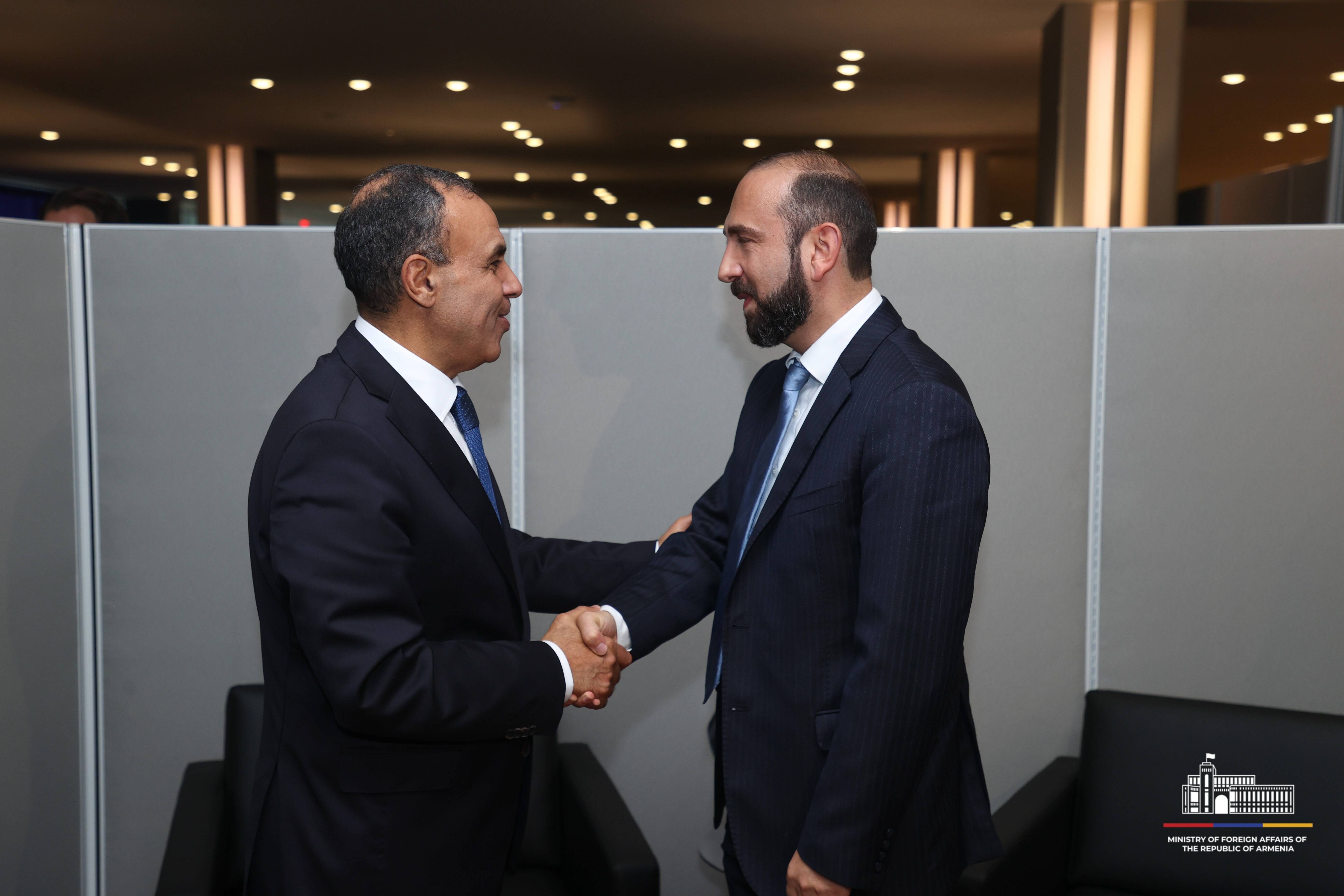 Armenian FM Mirzoyan and Egyptian FM Abdelatty discuss regional developments and bilateral ties in phone call on 12 October